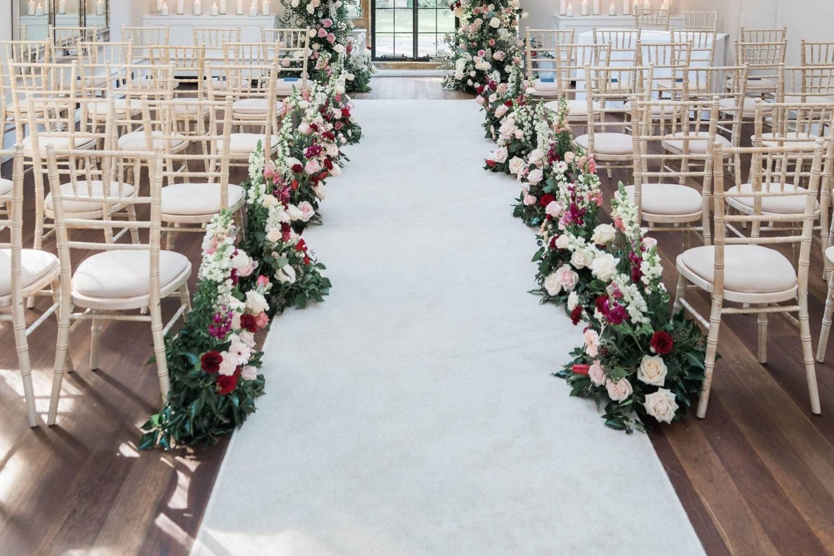 Wedding ceremony aisle decoration