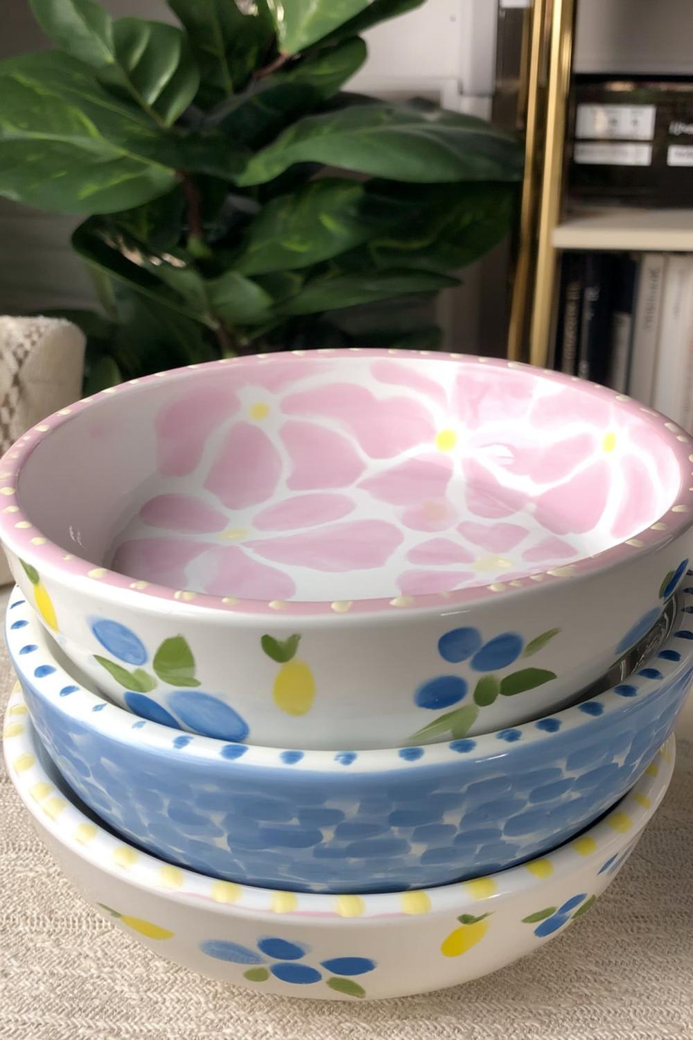 Colorful Floral Bowl Stack