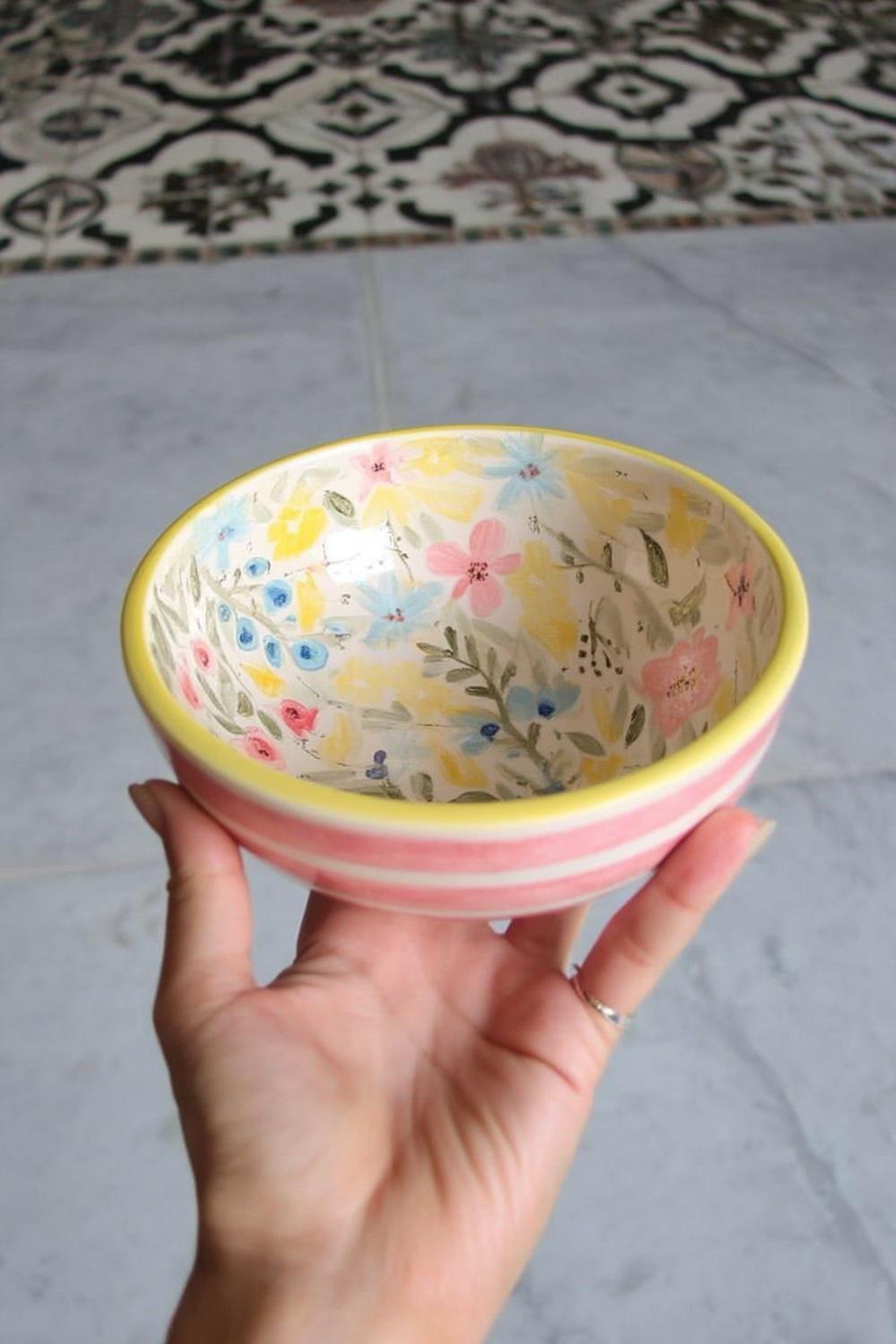 Delicate Wildflower Bowl Interior