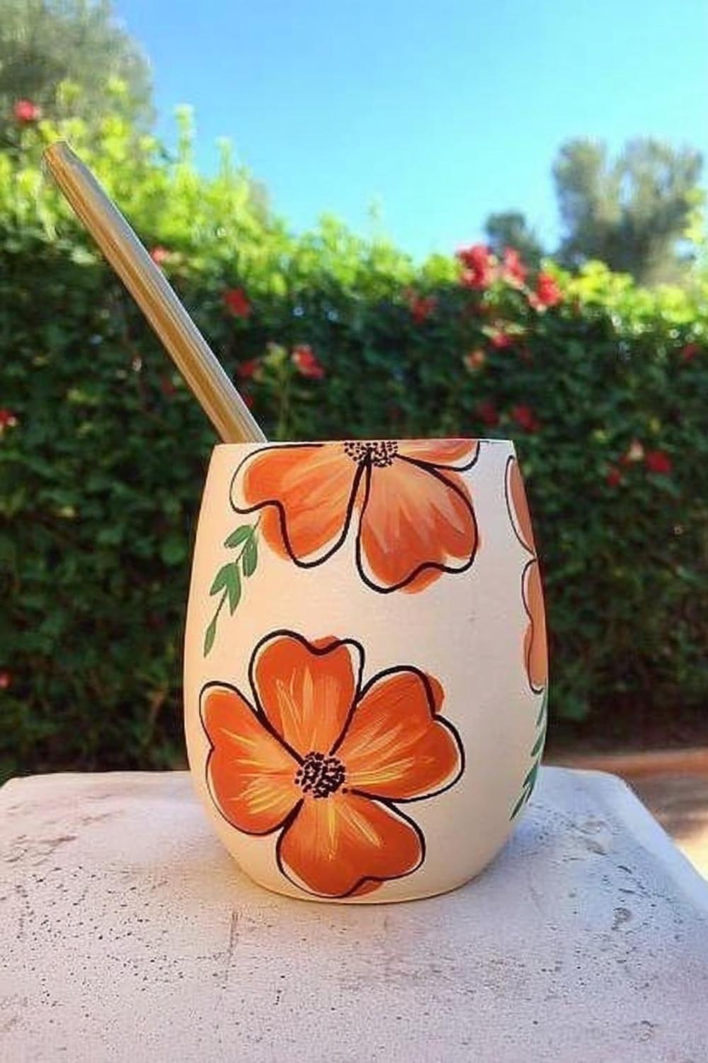 Vibrant Hibiscus Tumbler Design