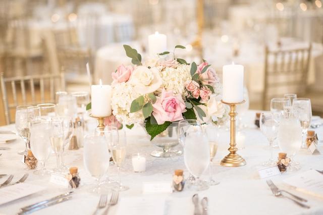 Wedding reception flower centerpieces