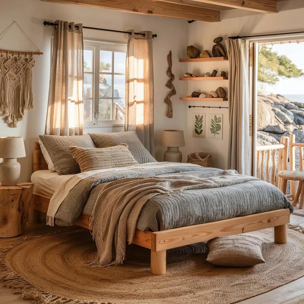 Rustic driftwood coastal bedroom