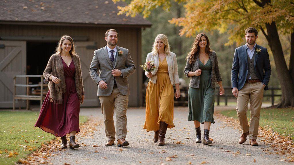 Rustic outdoor wedding guest outfit