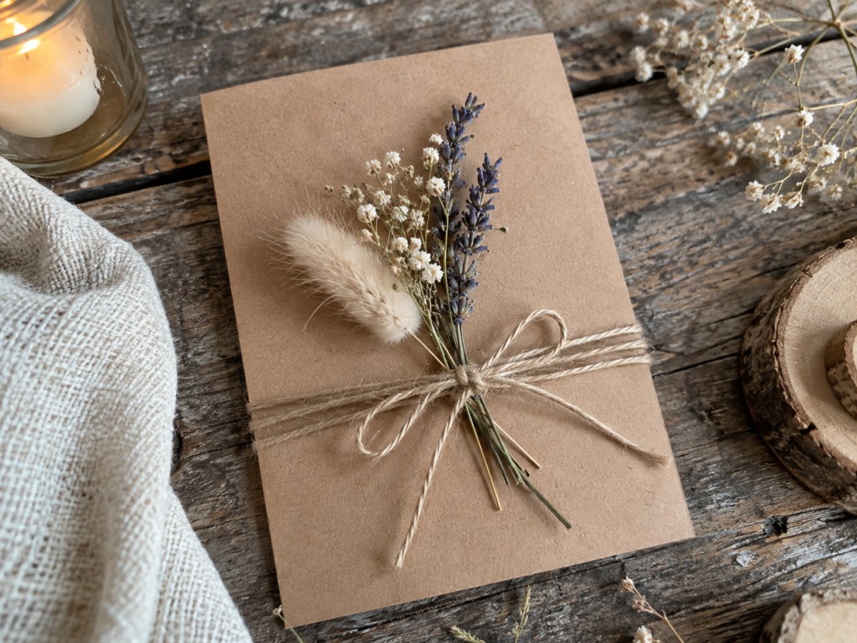 Rustic save the date card style