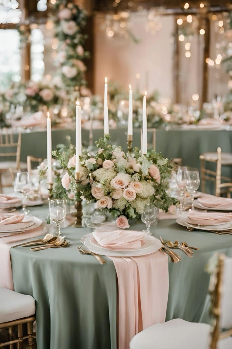 Sage green blush wedding colors