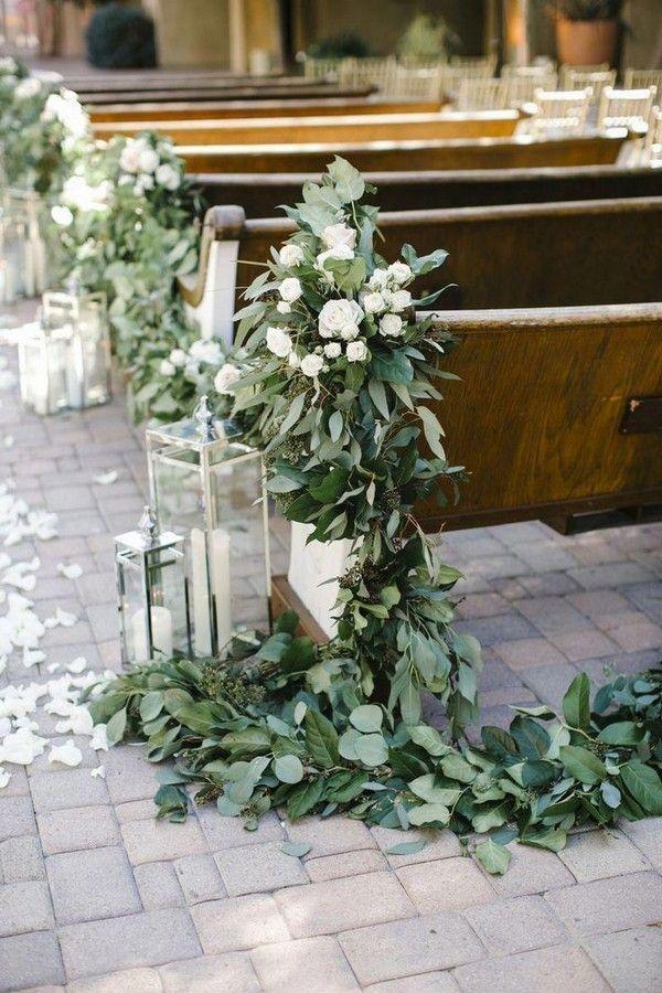 sage green boho wedding aisle decor