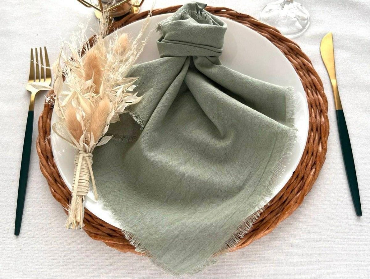 sage green boho guest table details