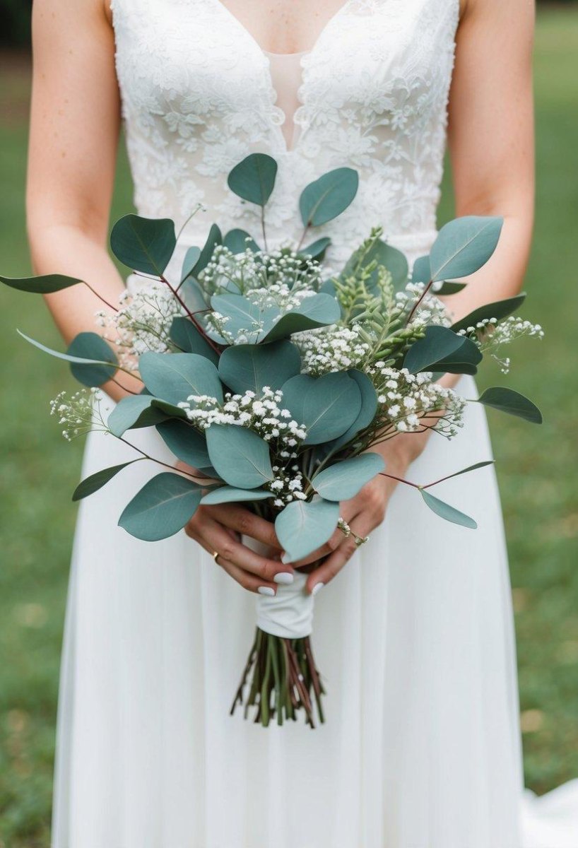 Eucalyptus sage green bridal bouquet