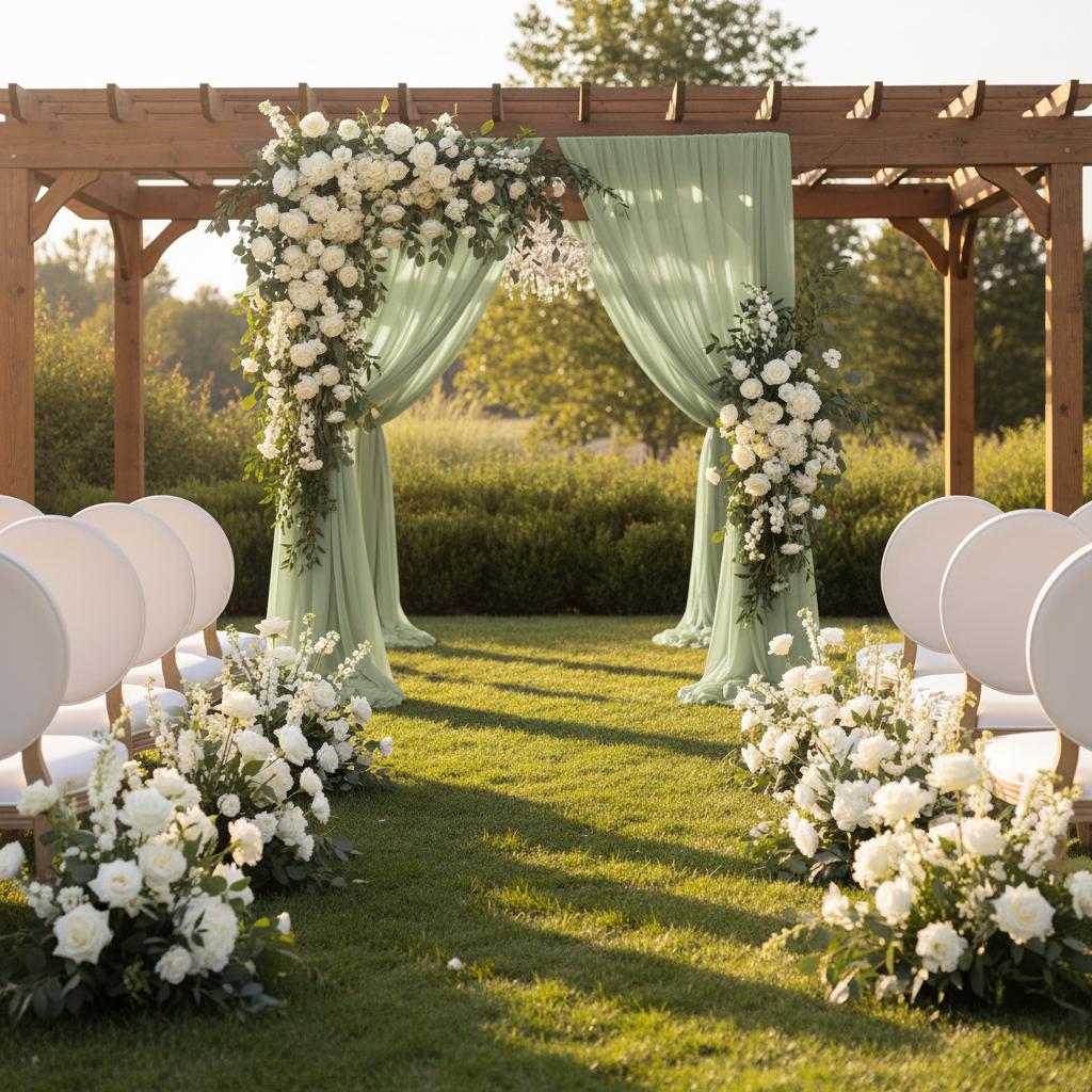 Sage green outdoor garden wedding