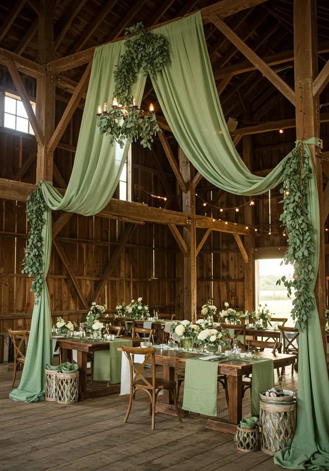 Sage green rustic wedding decorations