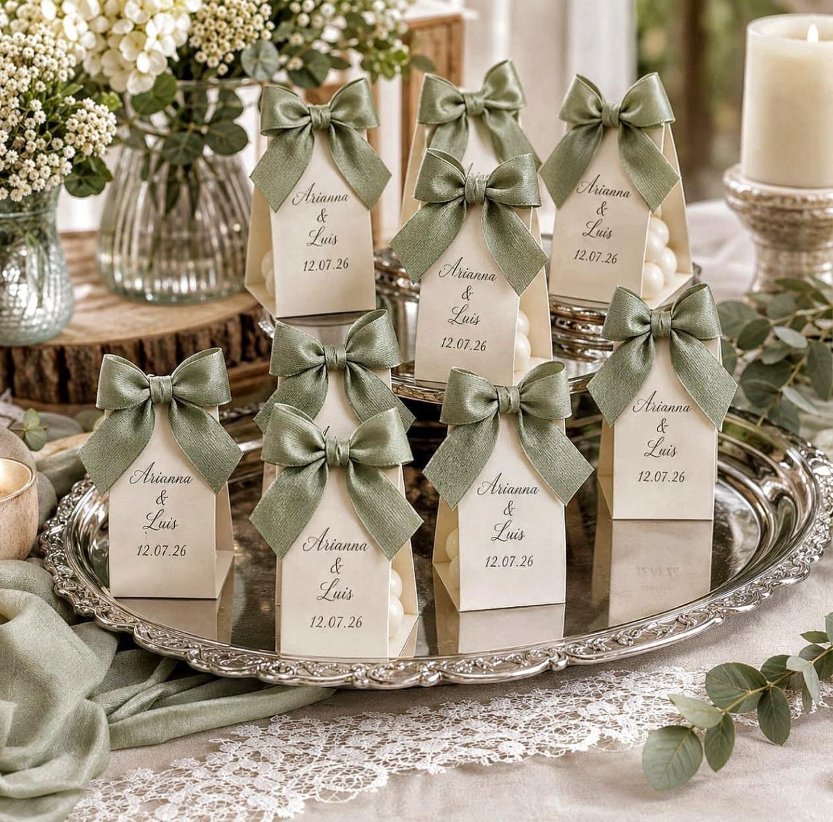 Sage green wedding favors gifts