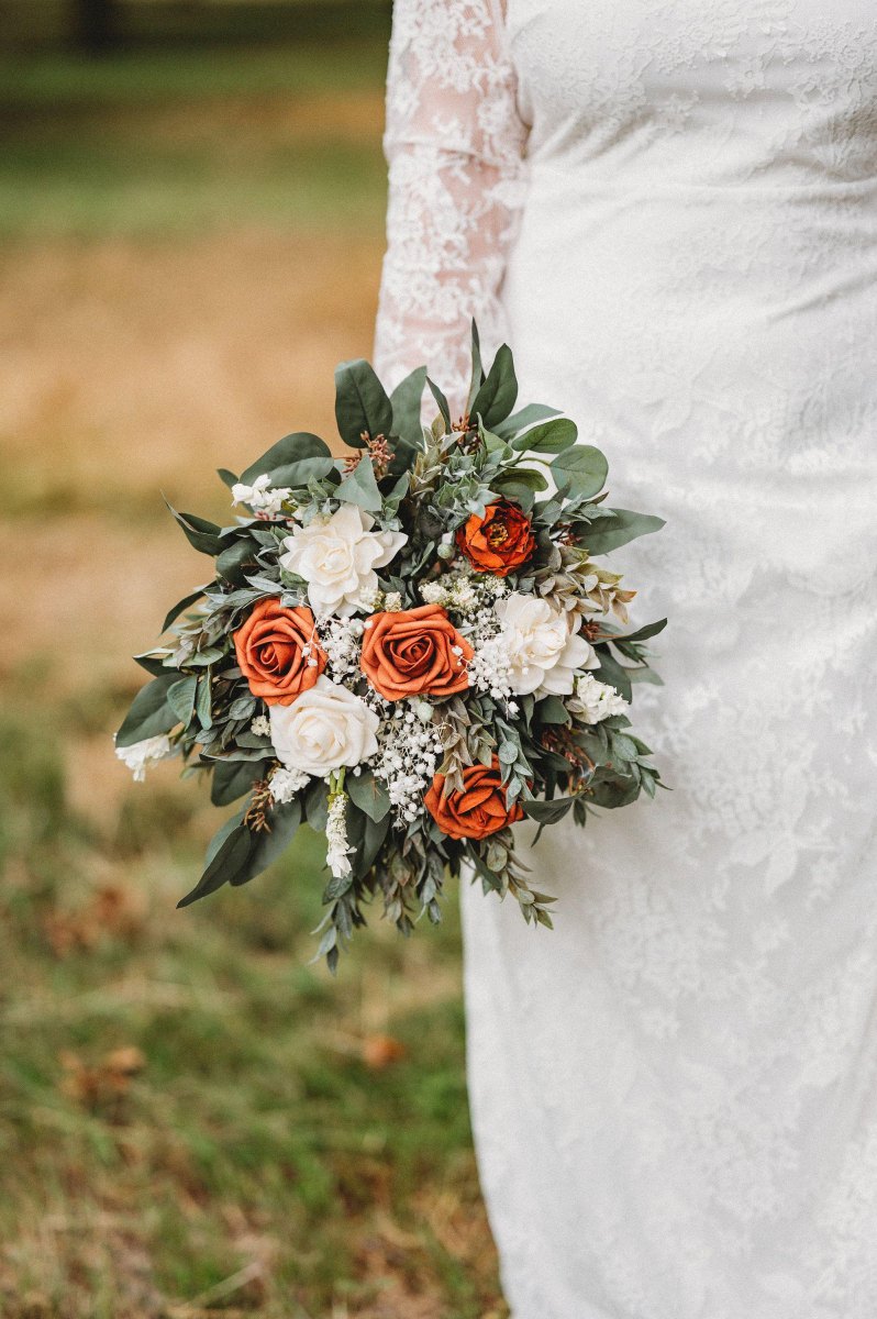 Sage terracotta bridal bouquet