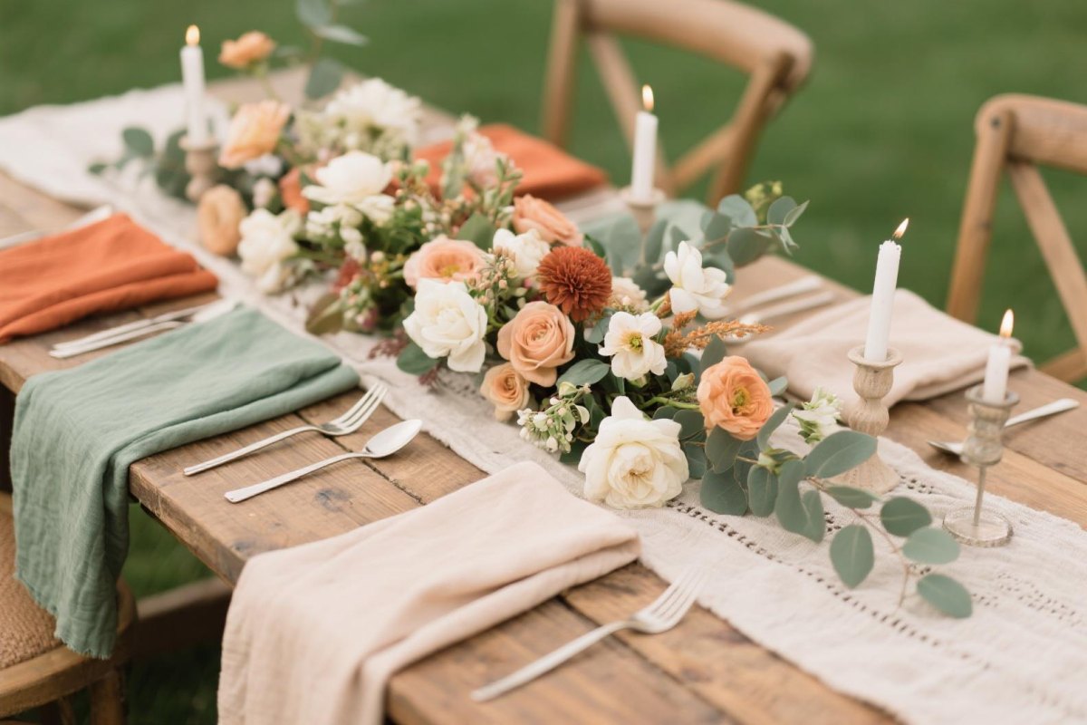 Outdoor sage terracotta wedding