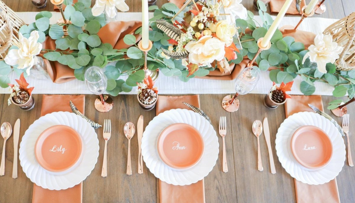 Sage terracotta wedding place cards