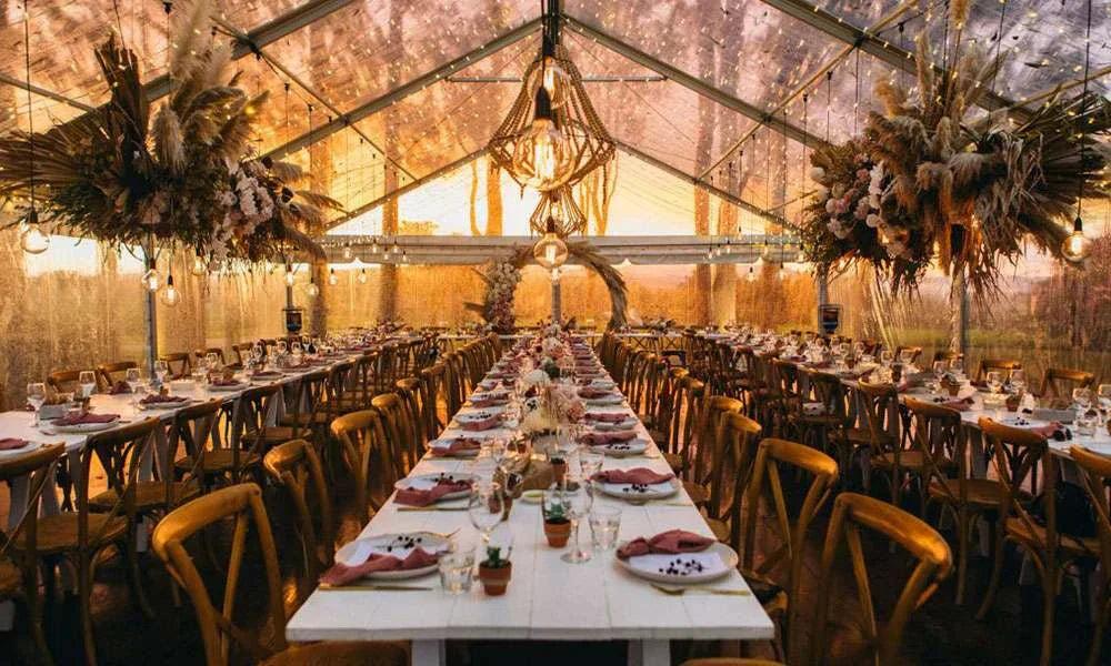 Fall wedding tent decor