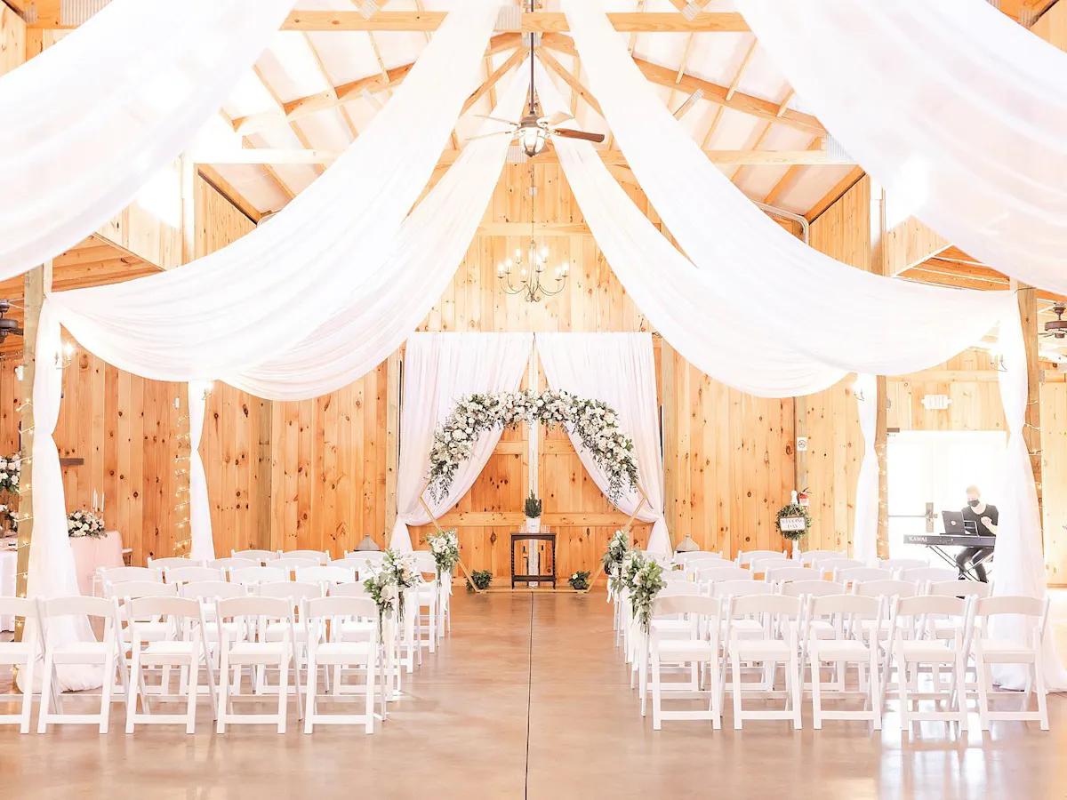 Fabric draping wedding decoration