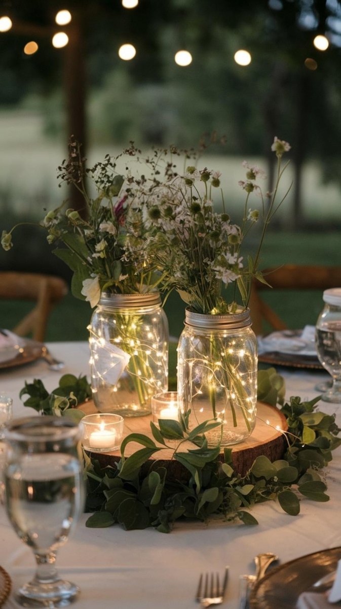 Fairy lights wedding display