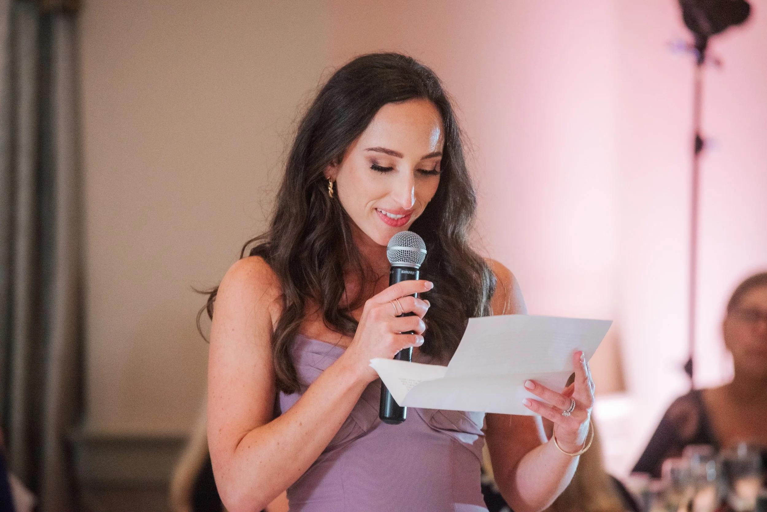 First time maid of honor speaker