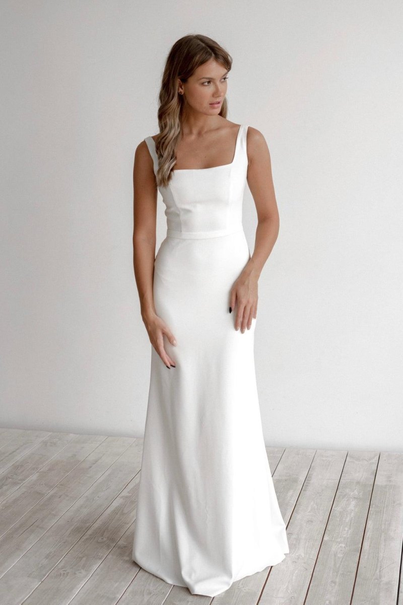 Simple minimalist wedding dress