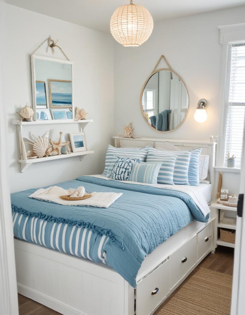 Small coastal bedroom storage