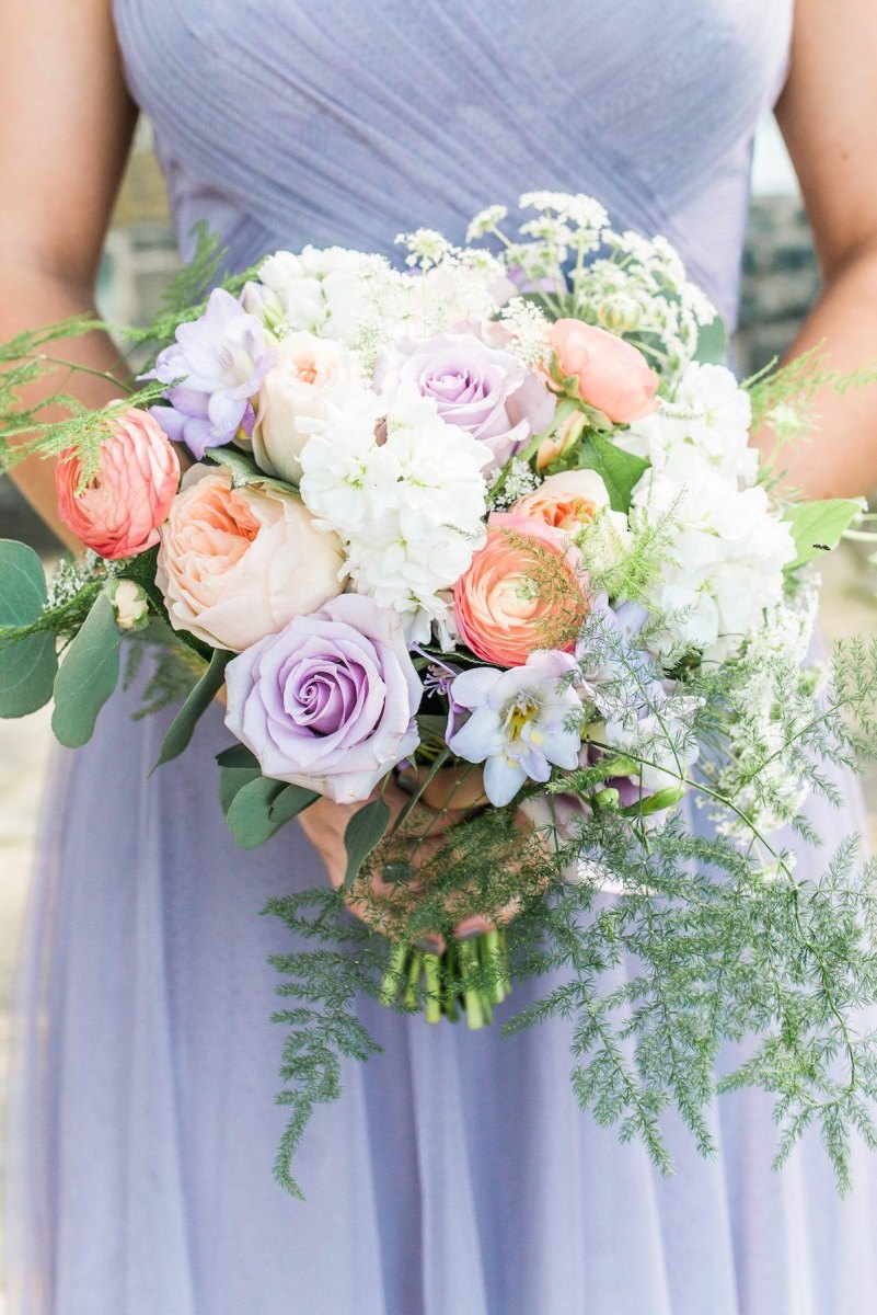 Soft pastel bridesmaid bouquet flowers
