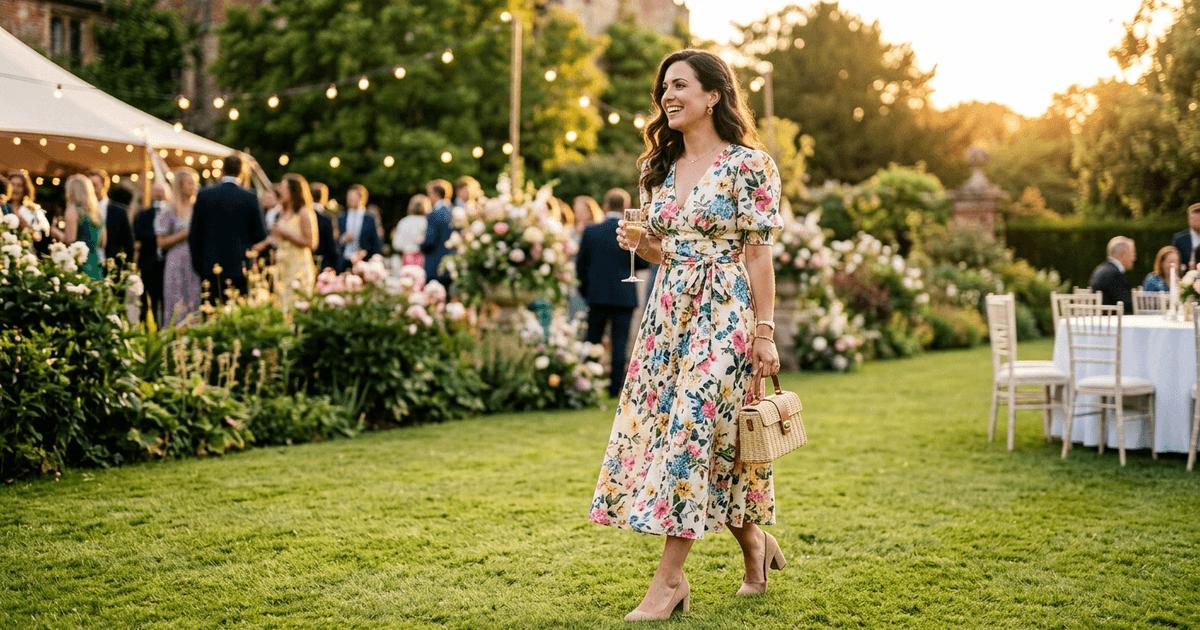 Summer wedding guest dress garden