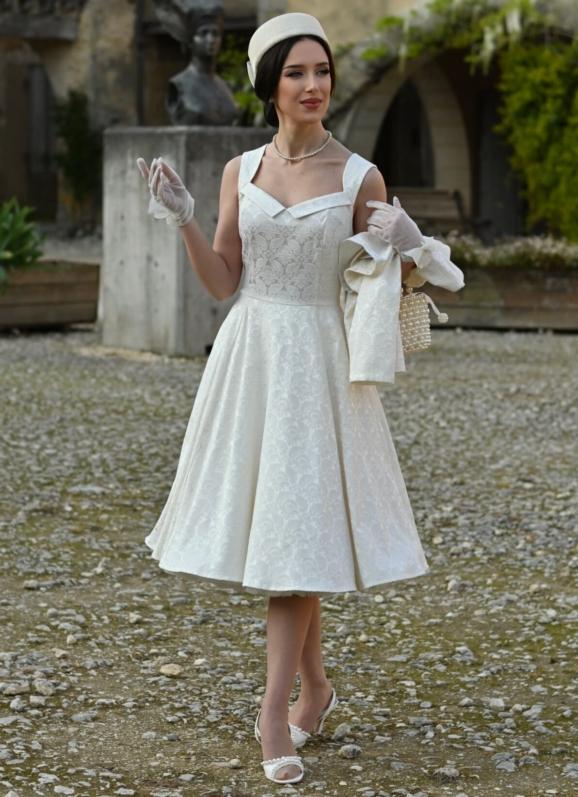 Tea length courthouse wedding dress