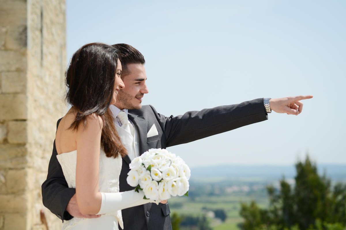 Couple looking toward future together