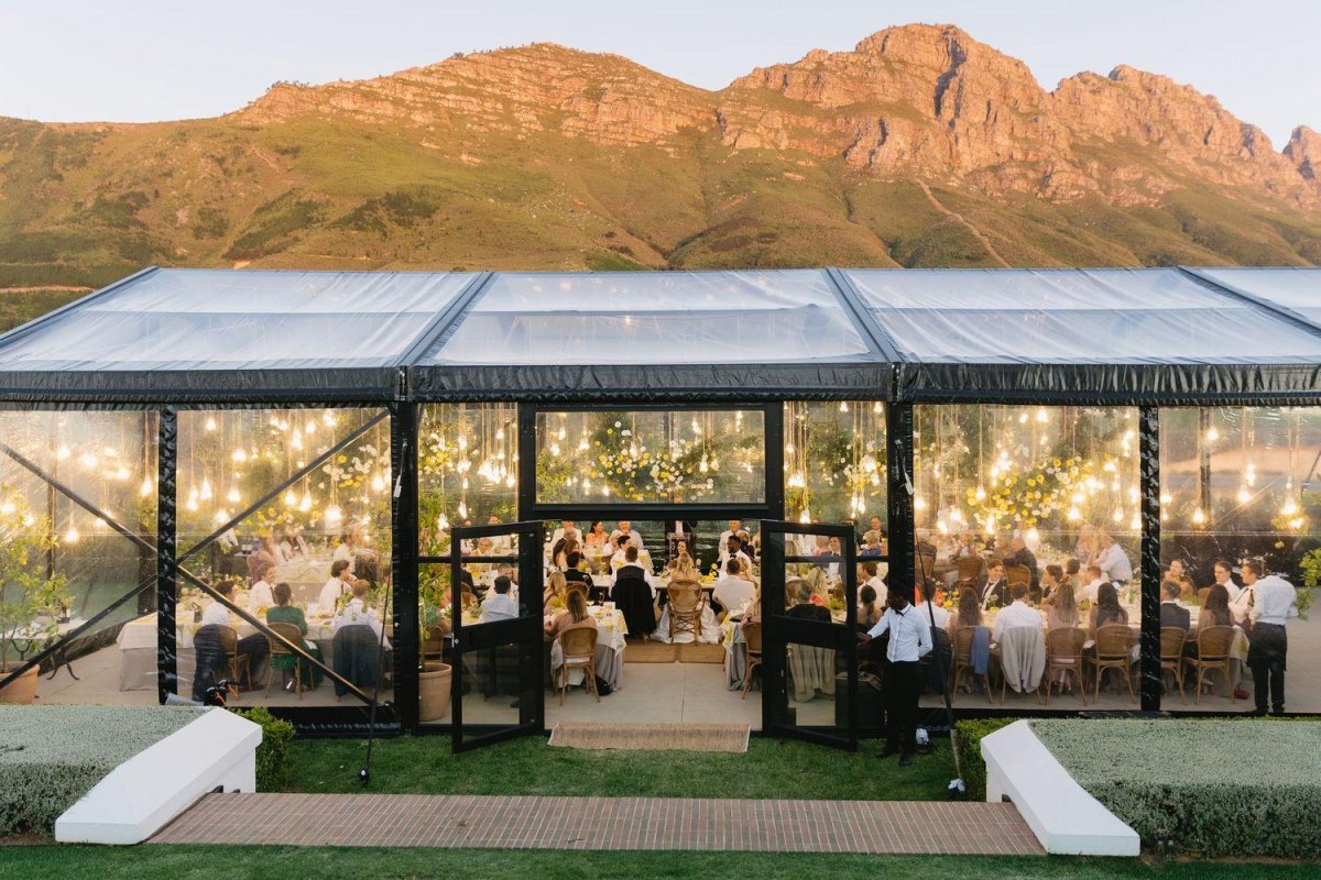 Transparent outdoor wedding tent