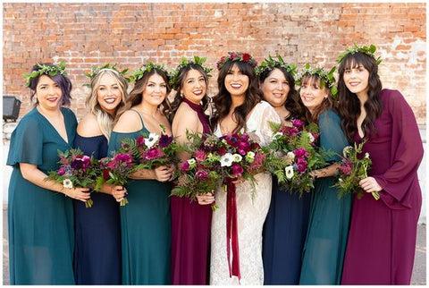 Jewel tone bridesmaid dresses wedding
