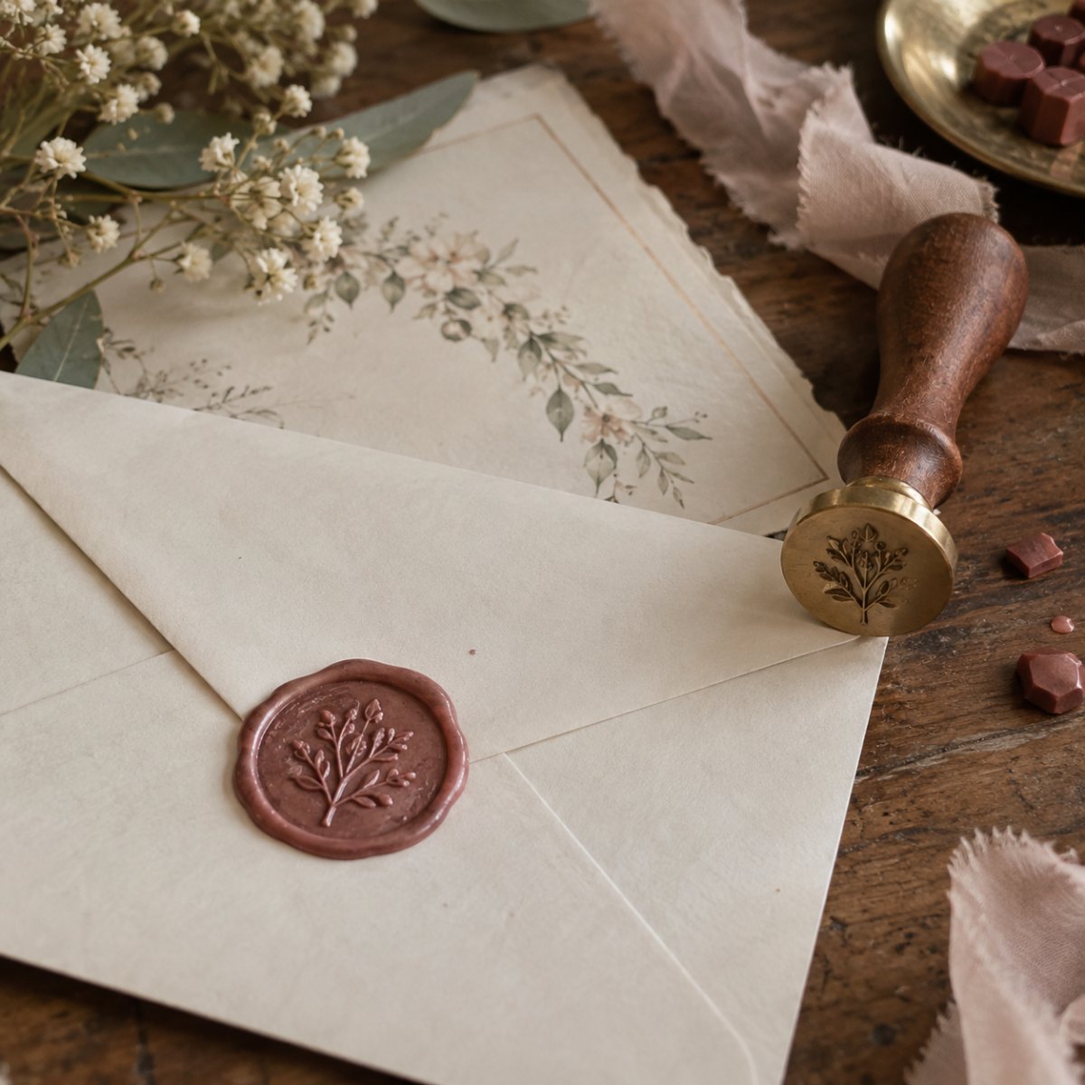 Vintage wedding wax seal stamp