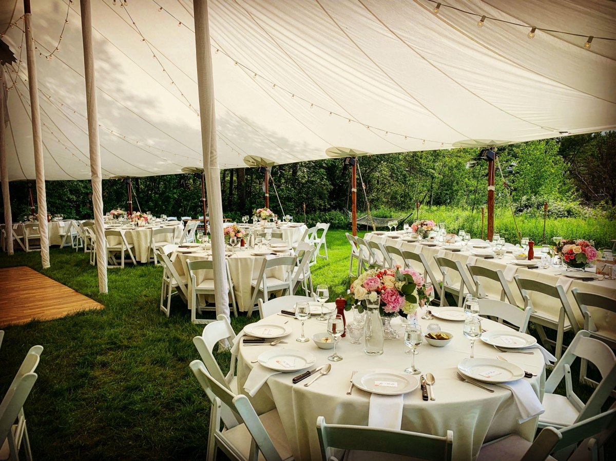 Weather proof backyard wedding tent