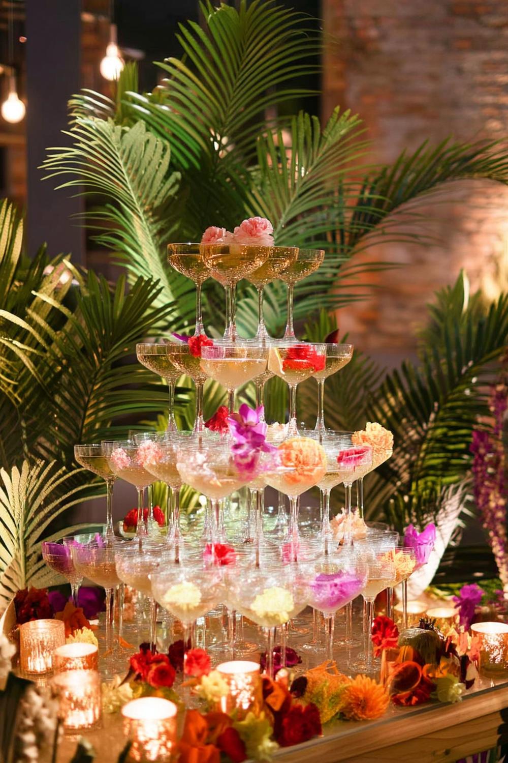 Tropical Champagne Tower