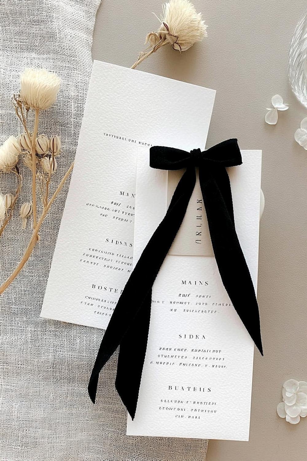 Elegant Menu Ribbon Tie