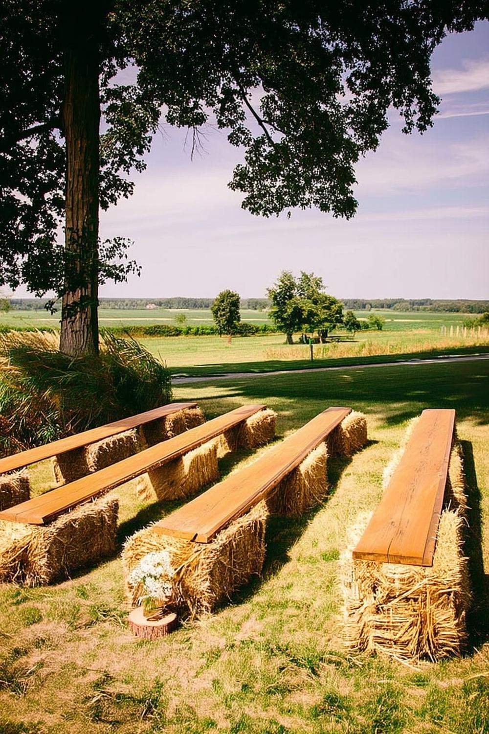 Hay Bale Ceremony Seating