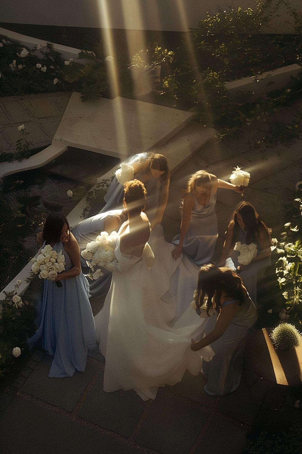 Aerial Bridal Party