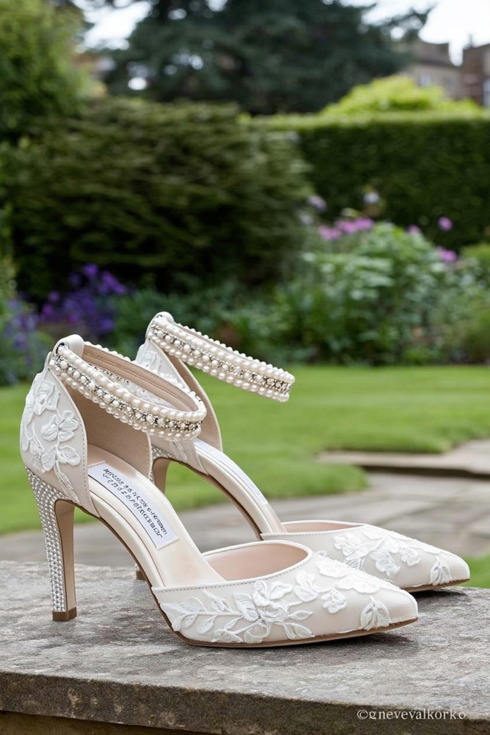 Lace Overlay Garden Heels